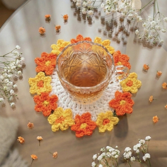 Handmade Other - Crochet Floral Coaster